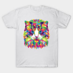 Colorful Artsy Artistic Rainbow Kitten Cat GiftS T-Shirt